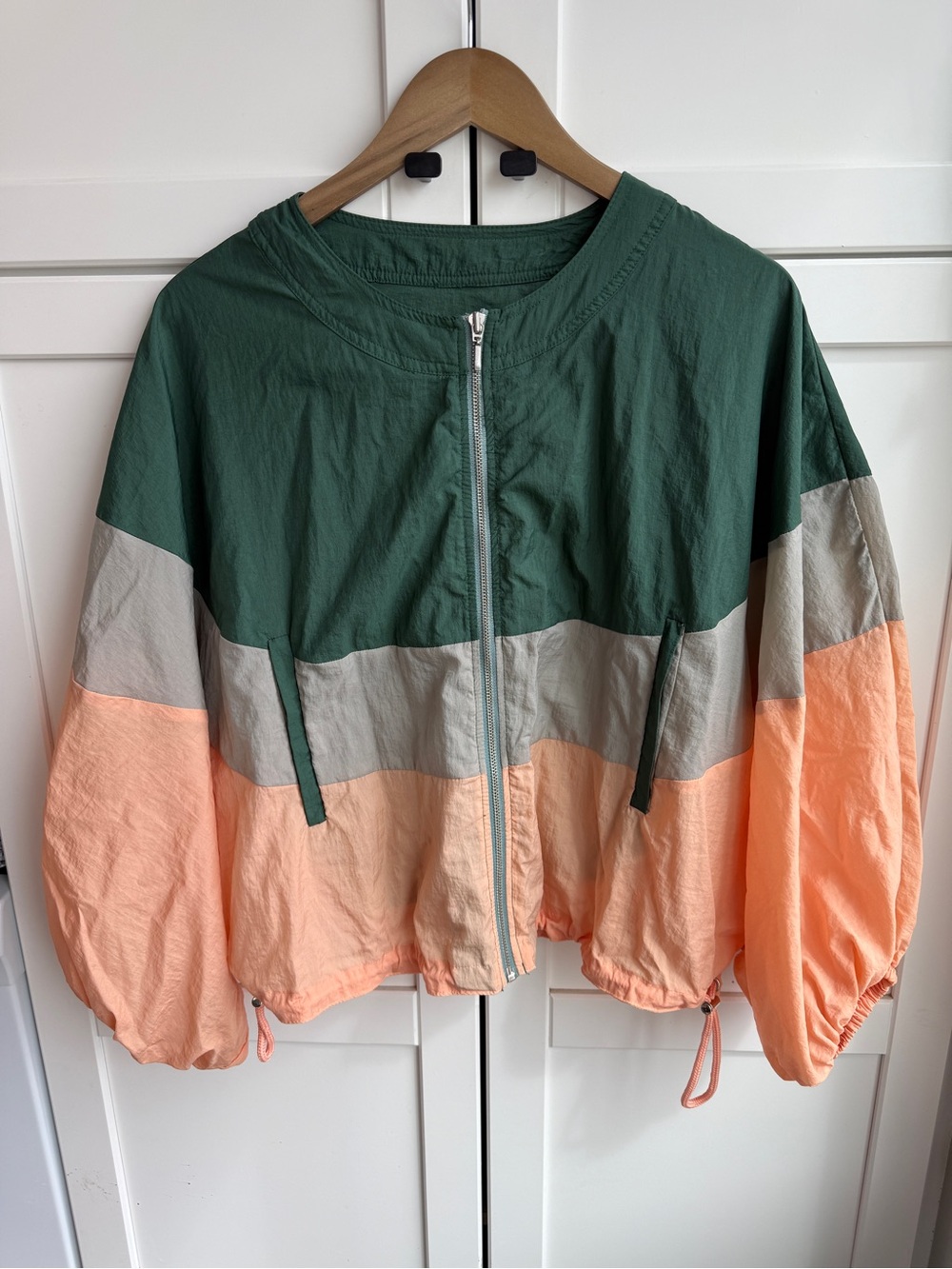 Elevenses Anthropologie Colorblock Nylon Windbreaker Jacket XS/S